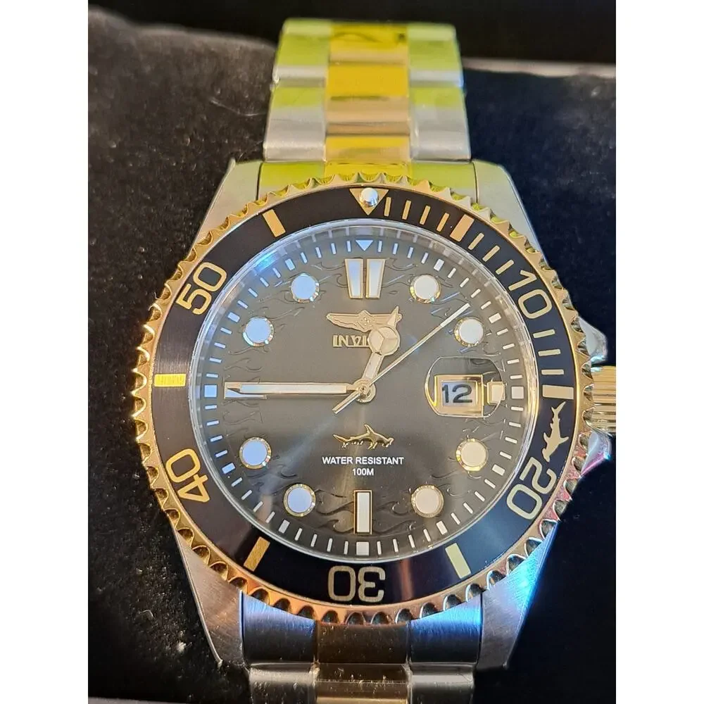 INVICTA Pro Diver Men's Watch 43mm Gold Steel 2 Tone Band 30023